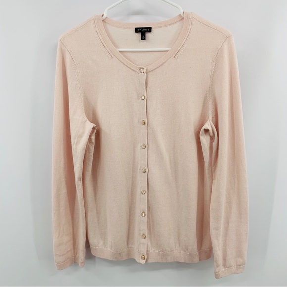 Talbots Sweaters - Talbots Pink Long Sleeve Button Down Cardigan